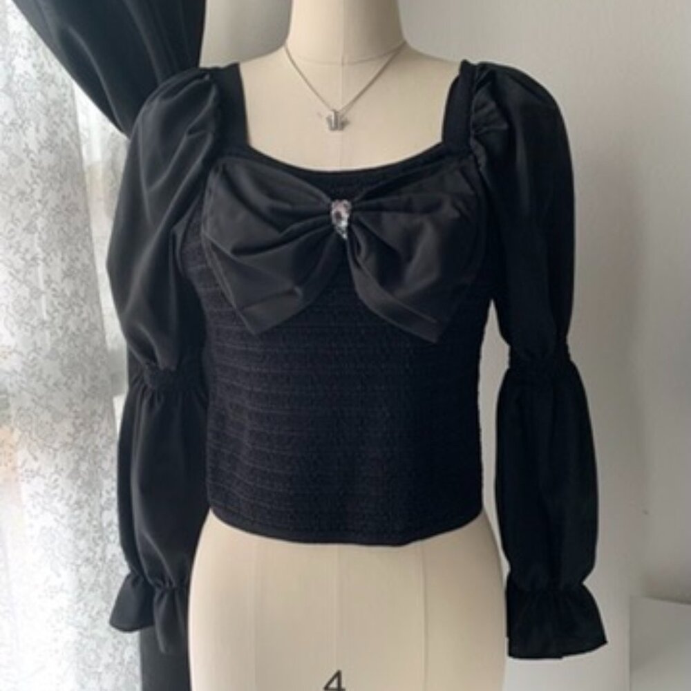 Ribbon Bow Long Sleeve Top